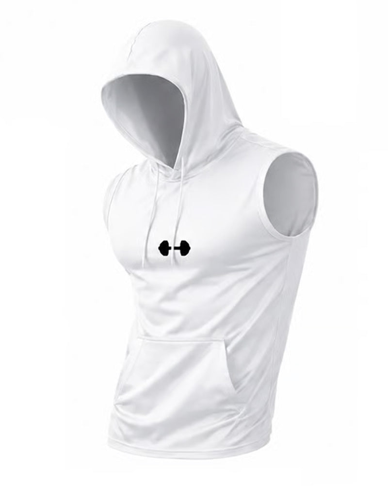 Tank Top Hoodie Sweatshirt Mouwloos Trekkoord