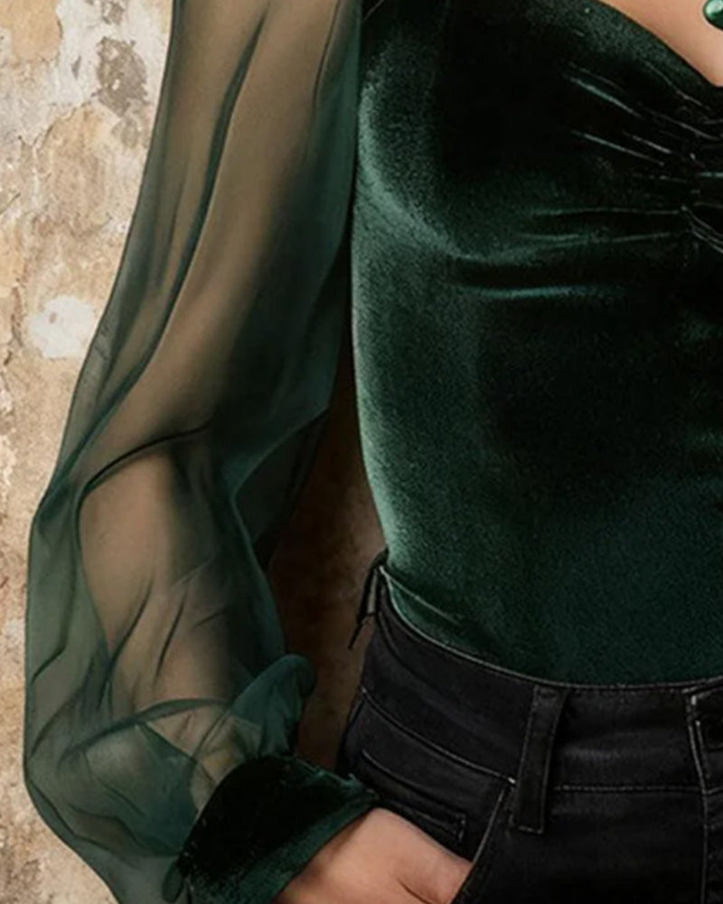 Effen Blouse Met Pofmouwen