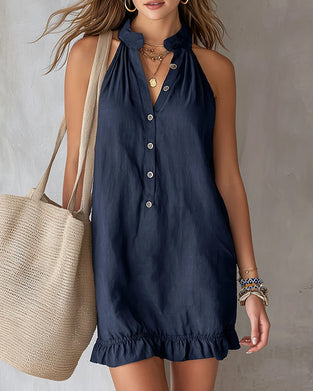 Jurk Mouwloos Elegant V-hals