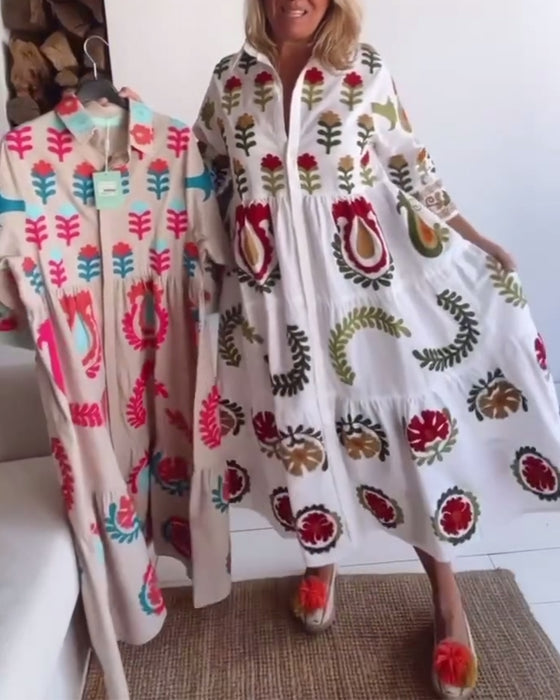 Jurk Bloemen Grafische Print