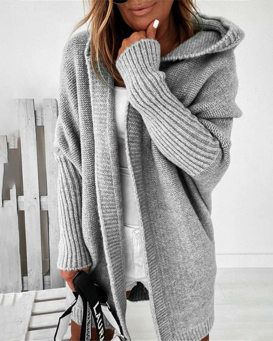 Eenvoudige effenkleurige vleermuiscapuchonvest