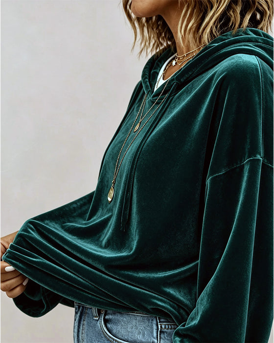 Hoodie Effen Kleur Lange Mouwen