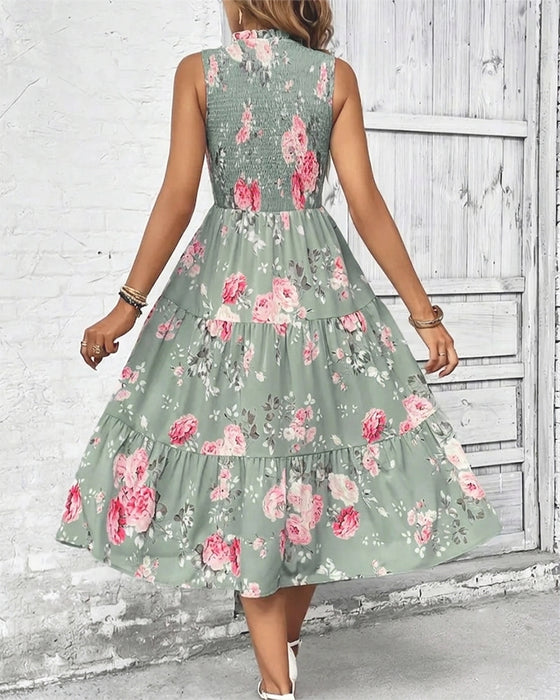 Jurk Bloemen Afdruk Smock