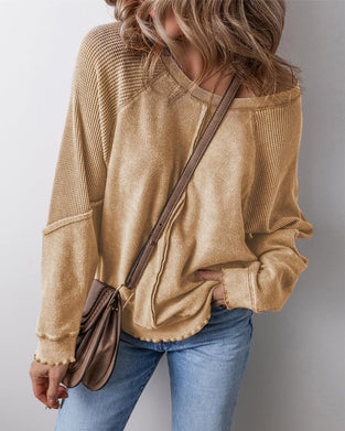 Sweatshirts Omgekeerde Naad Patchwork Casual