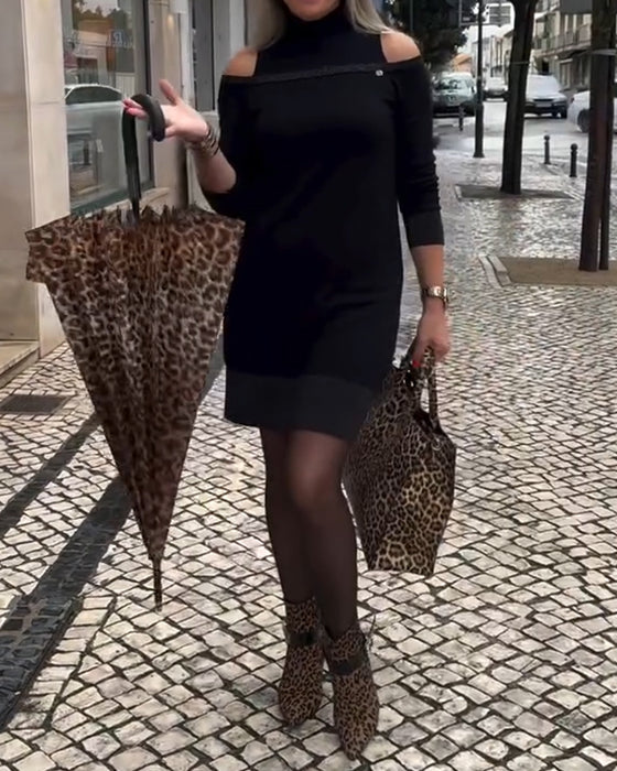 Jurk Off-Shoulder Lange Mouw Mode