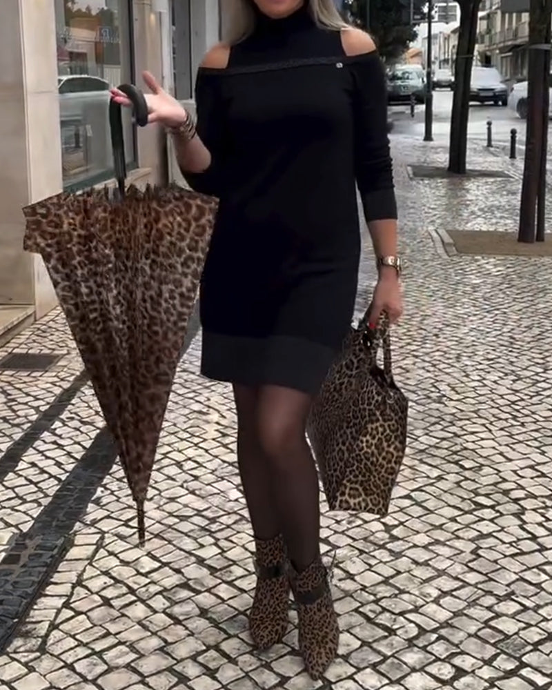 Jurk Off-Shoulder Lange Mouw Mode