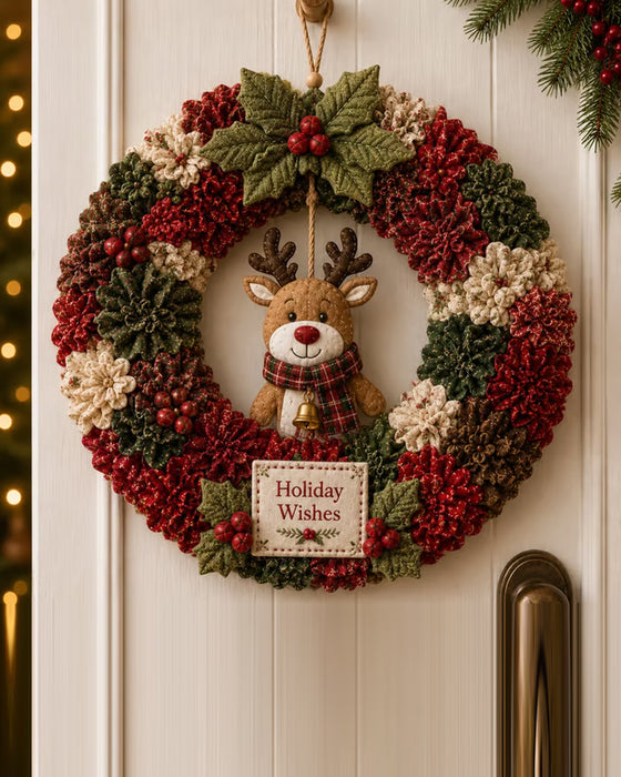 ❄️🎄 3D Stoffen Steekkrans Knutselpakket