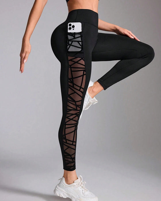 Yogabroeken Hoge Taille Kleurenblok