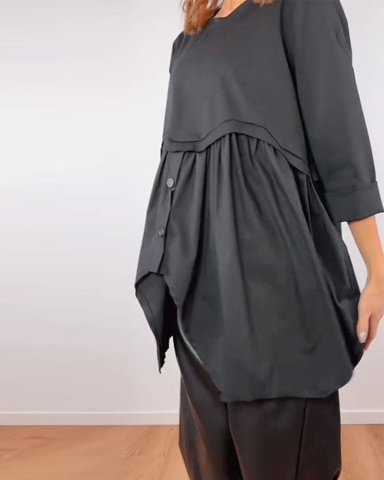 Blouse Onregelmatige A-Lijn Geplooid
