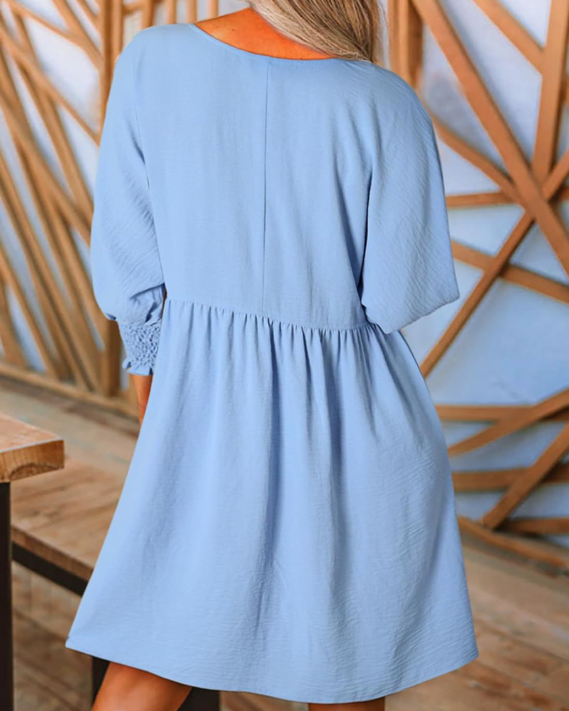 Jurk Dames Effen Getailleerd