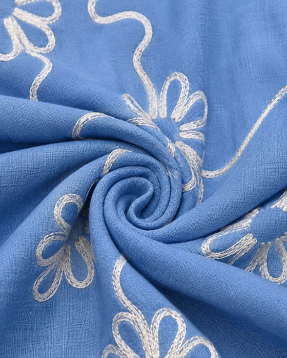 Jurk V-Hals Uitgesneden Patchwork Bloemig Los