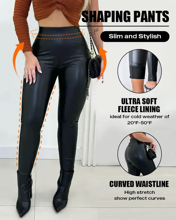 Broek Hoge Taille Effen Lang