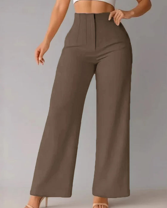 Broek Effen Casual Blazer Wijd Pijp