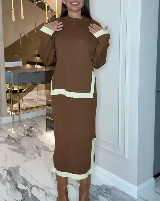 Stijlvol Tweedelig Setje In Colorblock