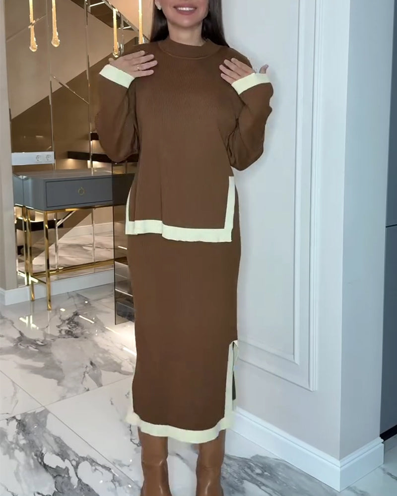 Stijlvol Tweedelig Setje In Colorblock