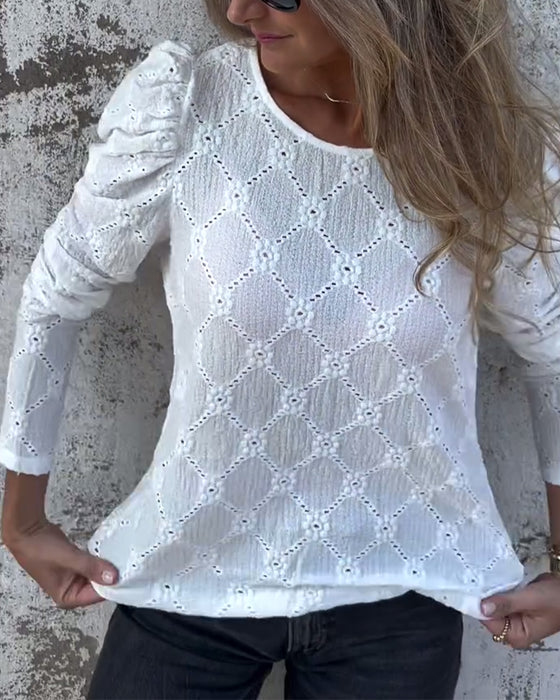 Blouse Met Puffmouwen En Cut-Out Details