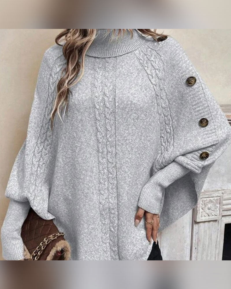 Pullover Turtleneck Onregelmatig Kabel Knoop