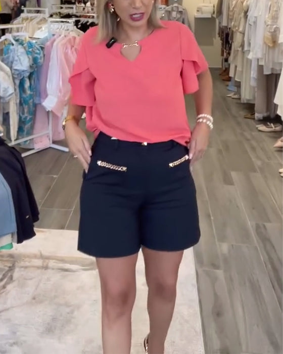 Shorts Met Kettingversiering Casual