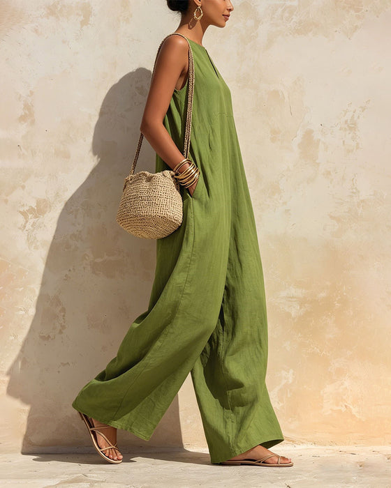 Jumpsuit Kleine V-Hals Wijd