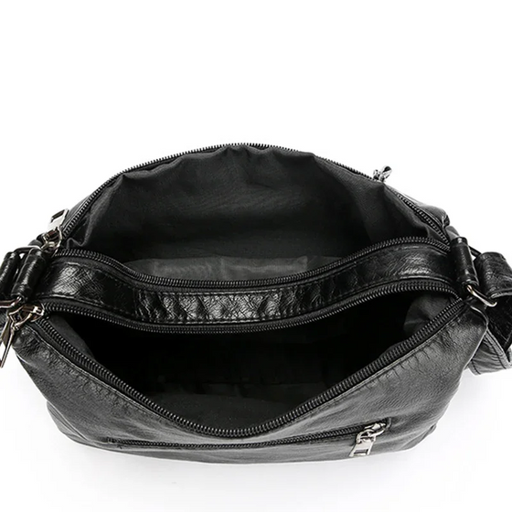 Dames Zachte PU Leder Multi-Zak Crossbody Tas