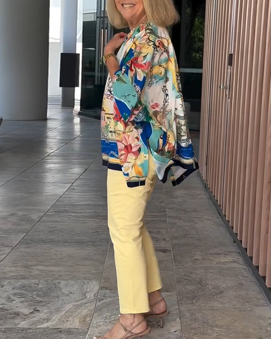 Blouse Vleermuismouw Print