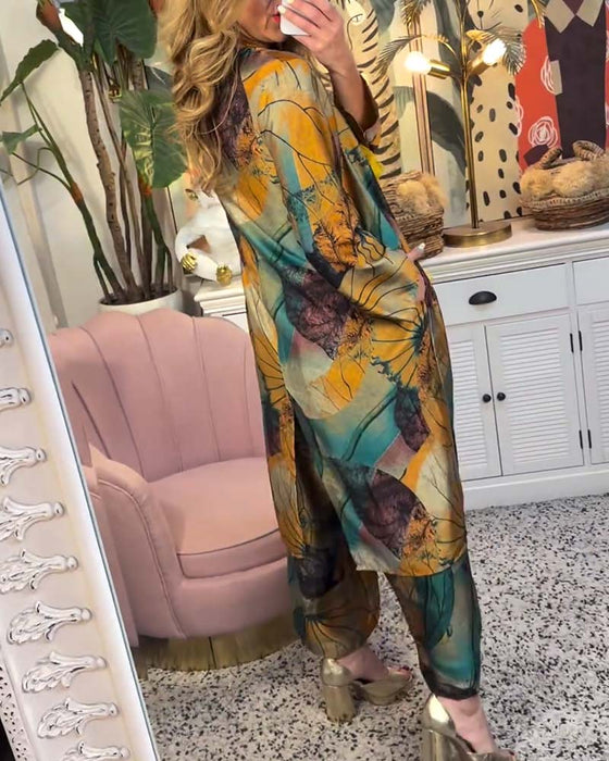 Retro los bedrukte casual set