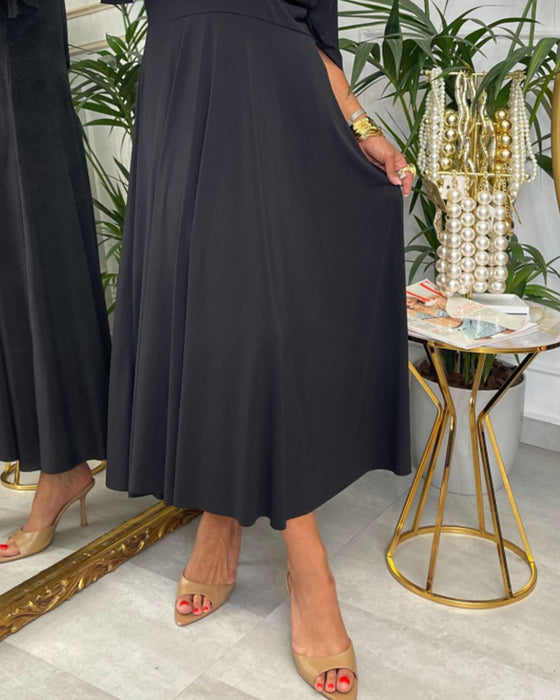 Jurk V-Hals Effen Taille