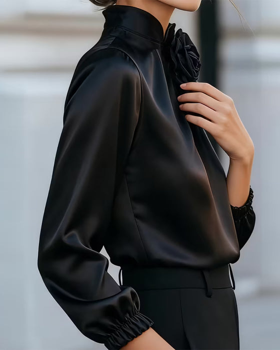 Blouse Turtleneck Roos Lange Mouw