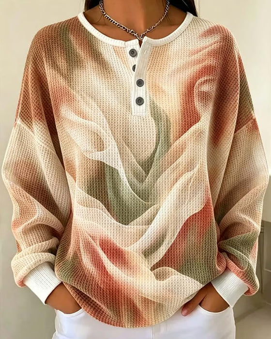 Sweatshirt Ombre Print Lange Mouw