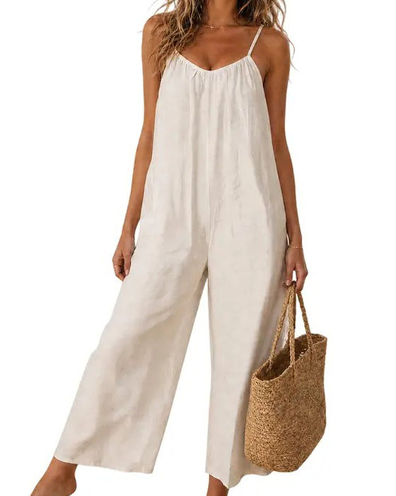 Jumpsuit Dunne Bandjes Effen Kleur