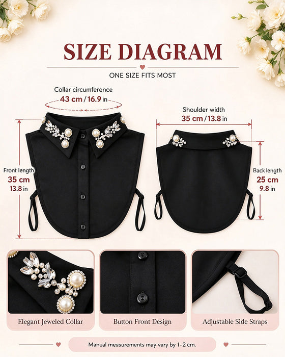 ✨ Met Juwelen Bezette Afneembare Kraag-Instant Elegantie & Moeiteloos Layeren