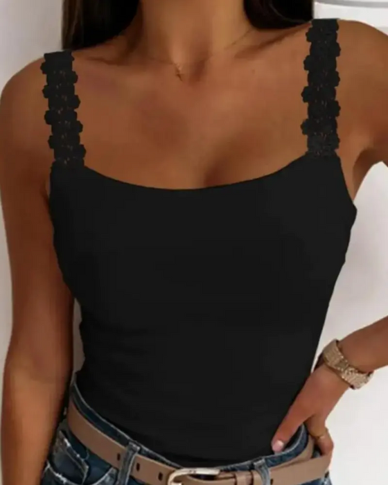 Camisole Kantenrand Band Effen Sexy