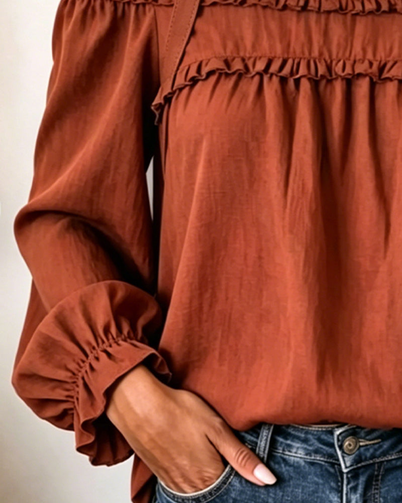 Blouses Off-Shoulder Spaghettibandje Puff Mouw