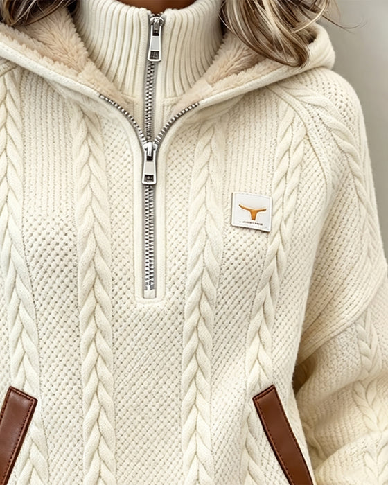 Hoodie Rits Casual Turtleneck