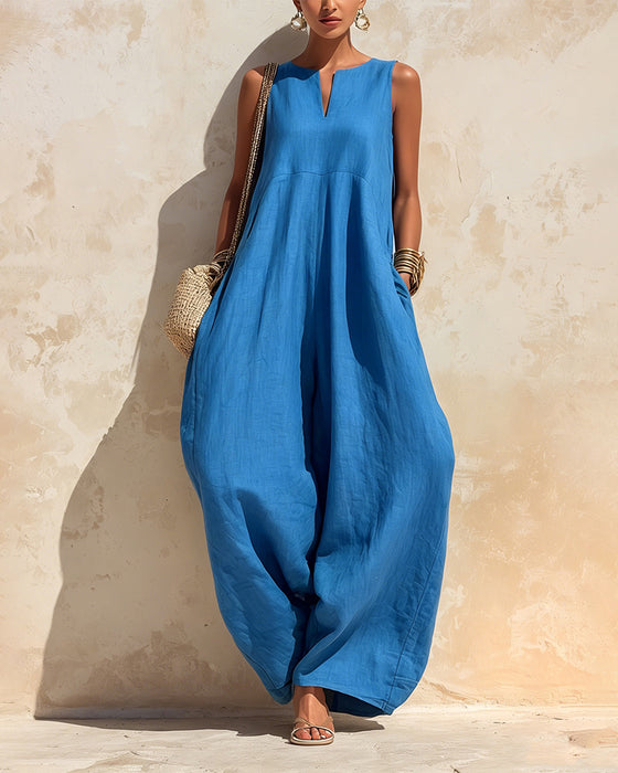 Jumpsuit Kleine V-Hals Wijd