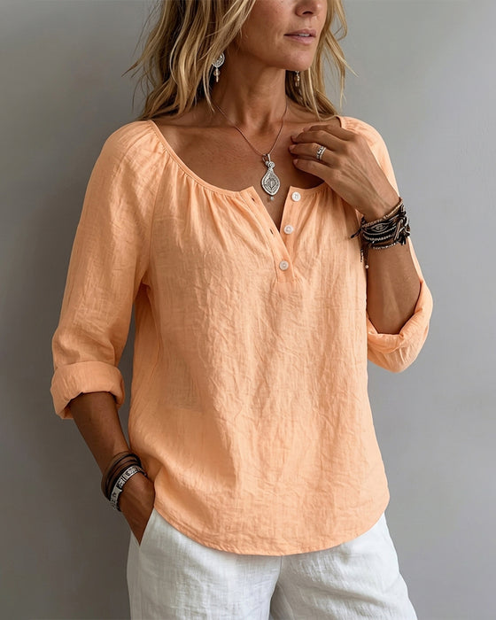 Blouse Effen Halfknoop