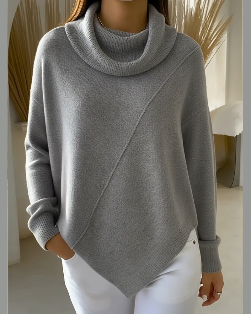 Trui Asymmetrische Cowl Hals