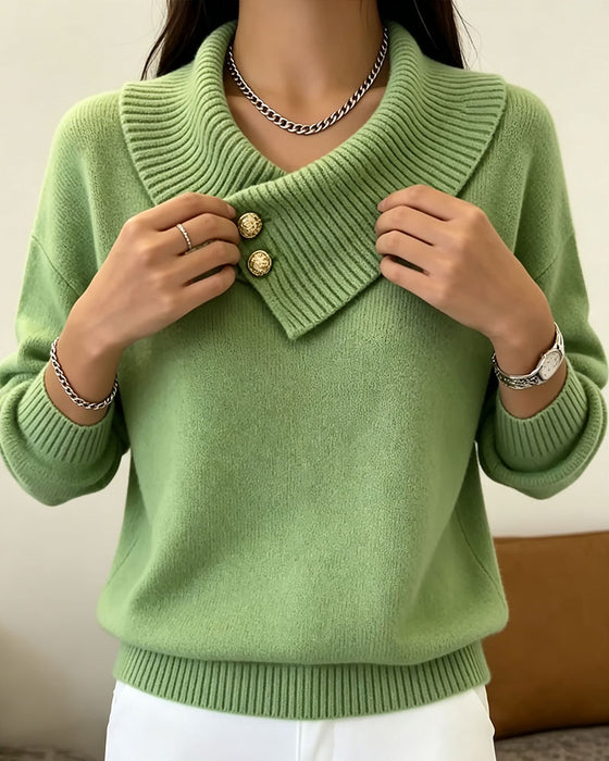 Pullover Diagonaal Slag Knoop Effen