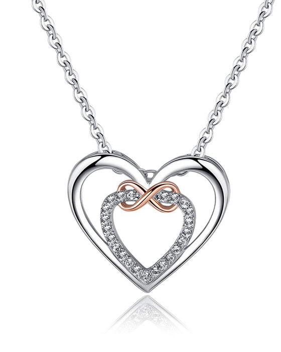 Twee harten Infinity ketting