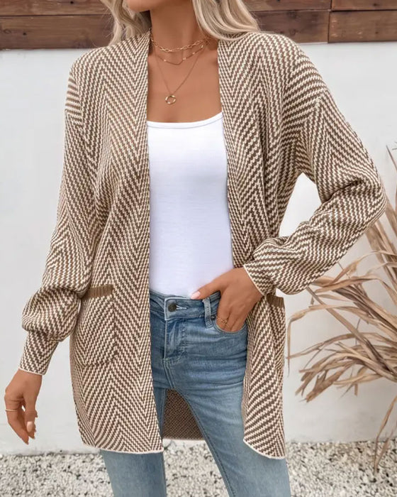 Cardigan Zakken Lange Trui