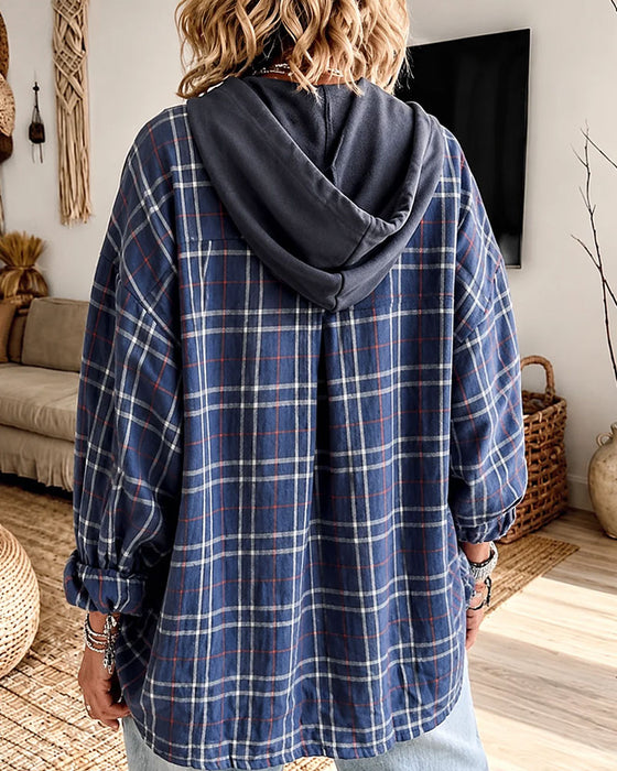 Hoodie Ruit Mock Gelaagd