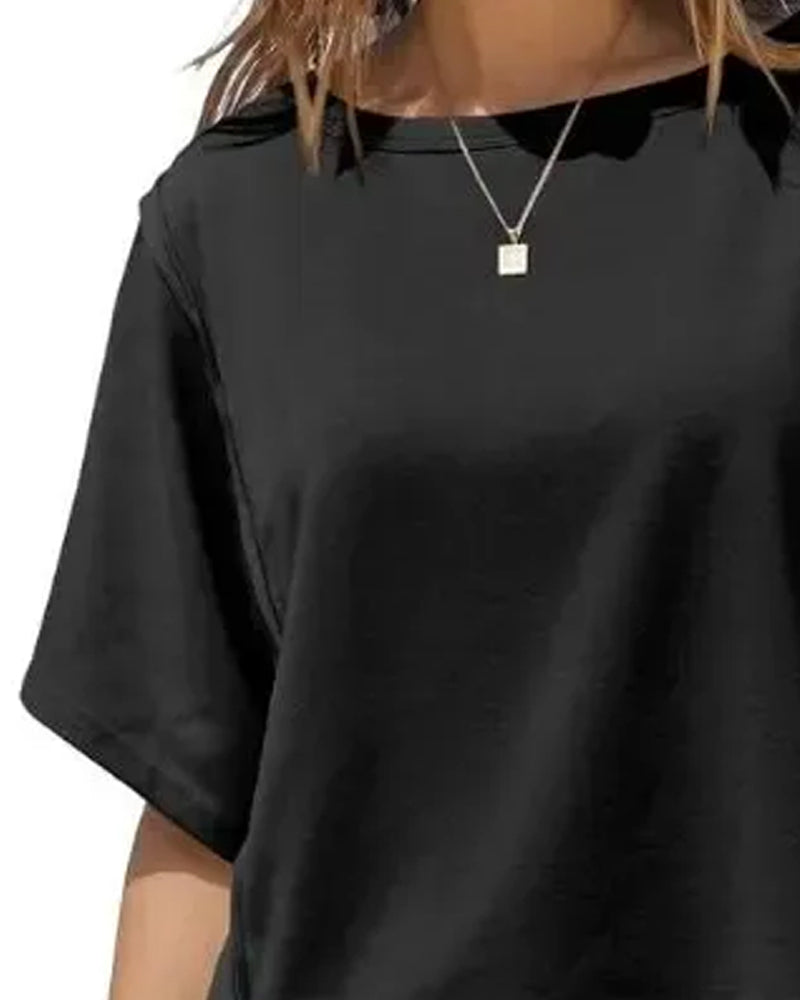 T-Shirts Kort Drop Schouder Los