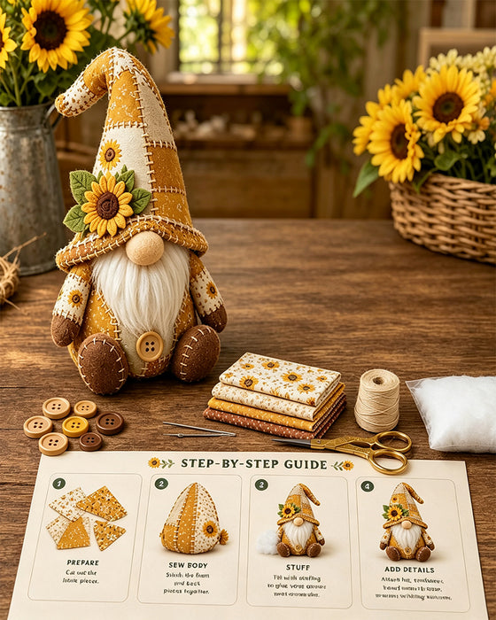 🧵 DIY Patchwork Kabouter Set – Creëer Je Eigen Schattige Kabouter 🧙‍♂️