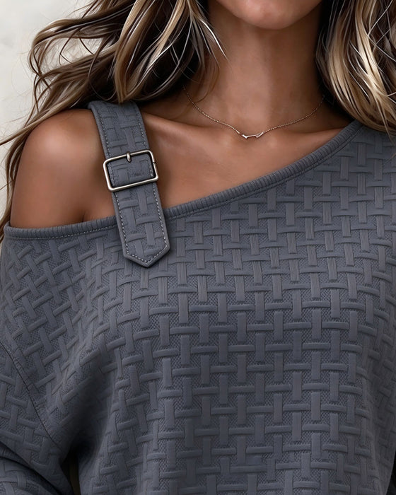 Blouse Off-Shoulder Lange Mouw Loose