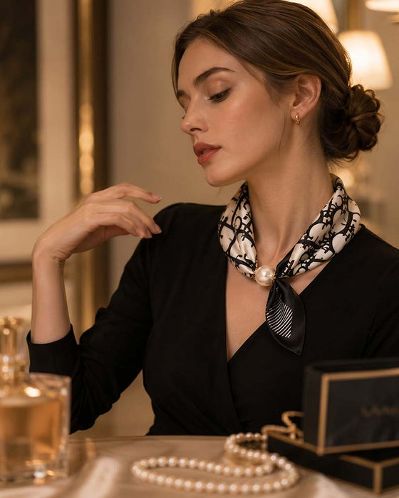 Moeiteloze glamour: Parelsjaal met kliksluiting 🧣