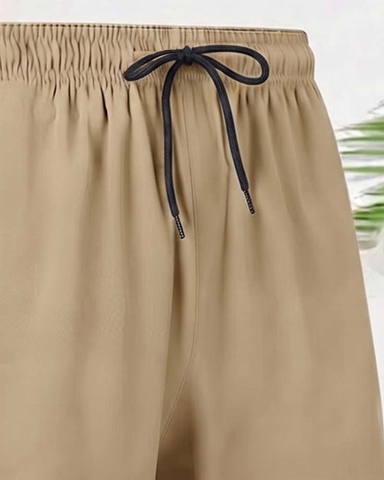 Shorts Trekkoord Rits Elastische Taille