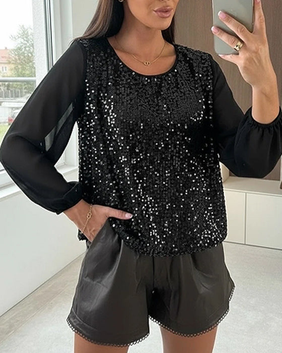 Effen Langmouwige Wijde Blouse