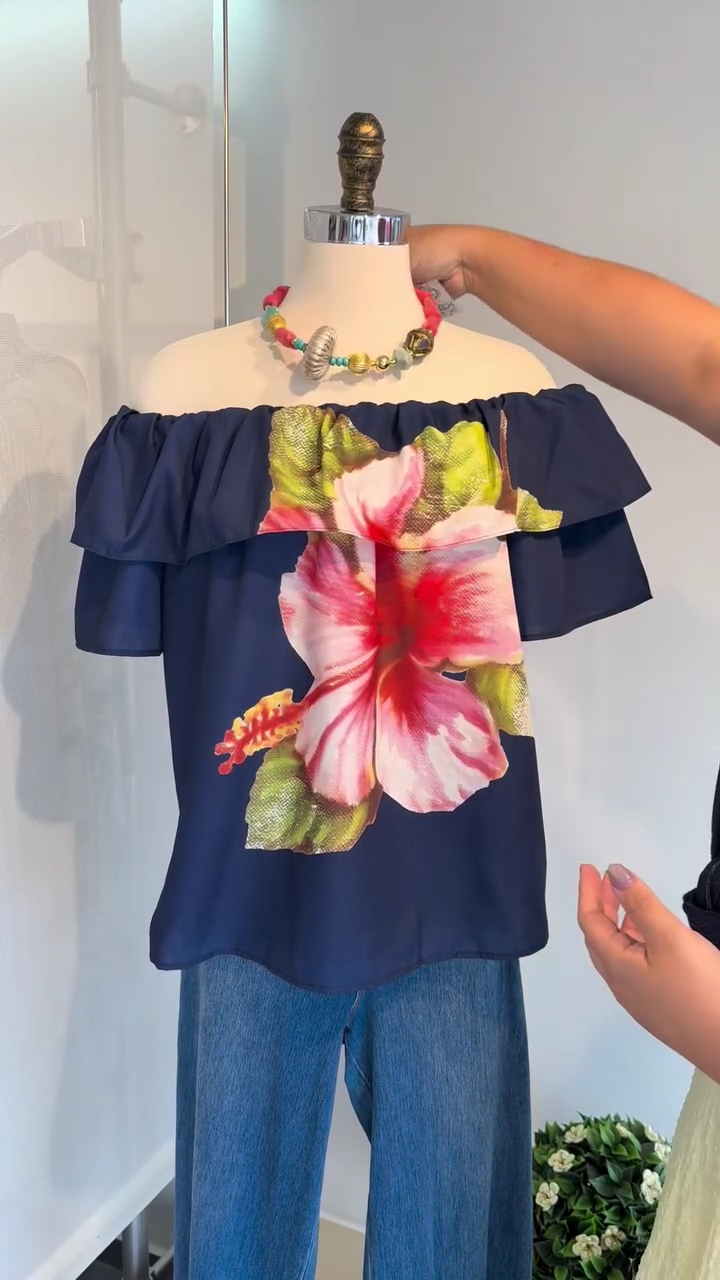 Blouse Bloemenprint Off Shoulder