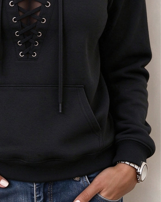 Hoodie Met Capuchon Bandjes Doorzichtig