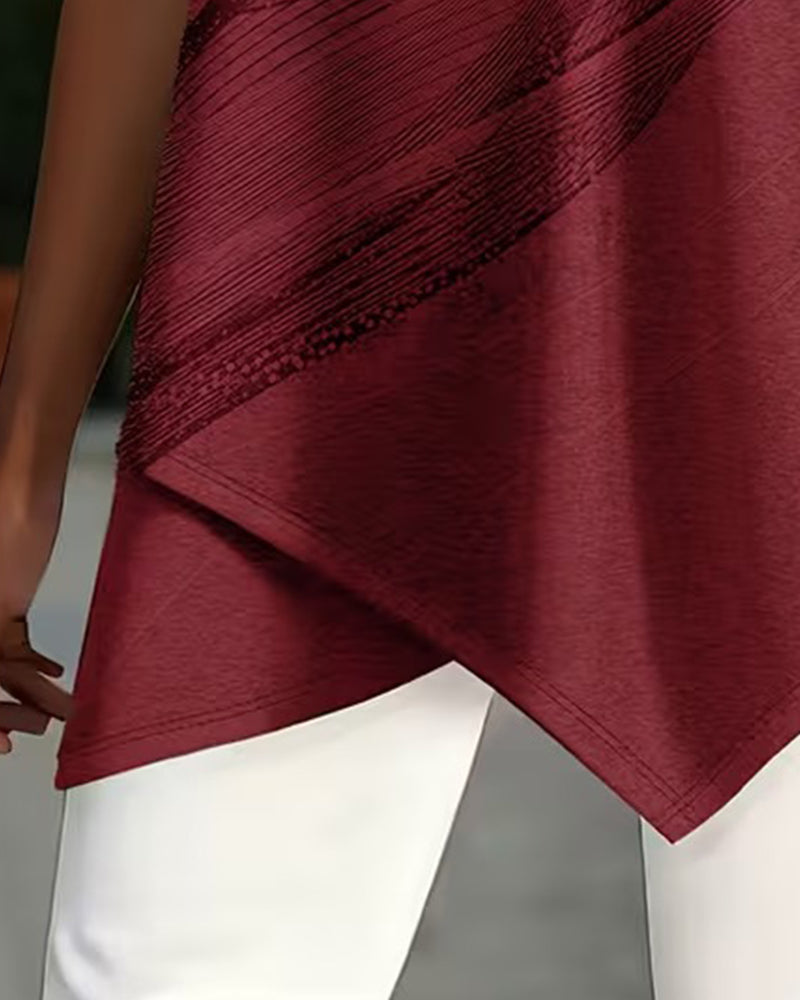 T-Shirt Korte Mouw Asymmetrische Zoom